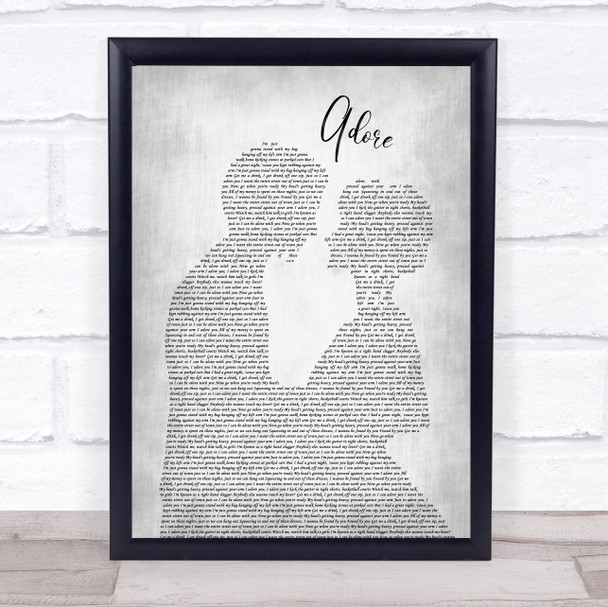 Amy Shark Adore Man Lady Bride Groom Wedding Grey Song Lyric Quote Print