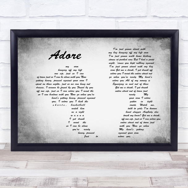 Amy Shark Adore Man Lady Couple Grey Song Lyric Quote Print