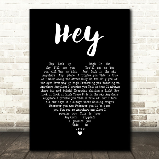 Ant Hey Black Heart Song Lyric Print