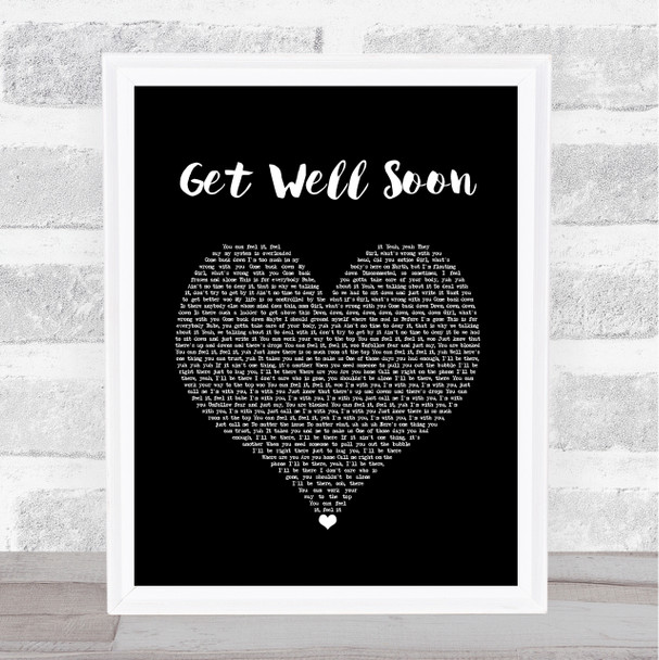 Ariana Grande get well soon Black Heart Song Lyric Print