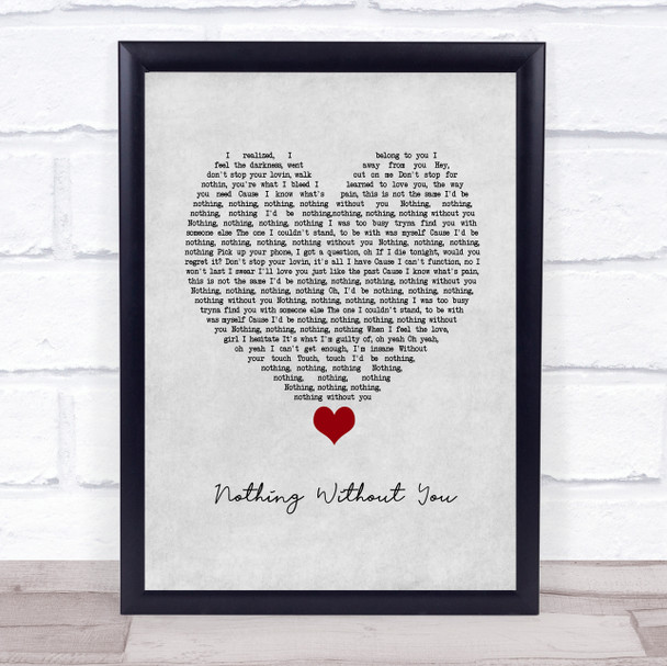 Aslyn That's When I Love You Grey Heart Song Lyric Print