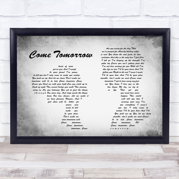 Barbra Streisand Come Tomorrow Man Lady Couple Grey Song Lyric Quote Print