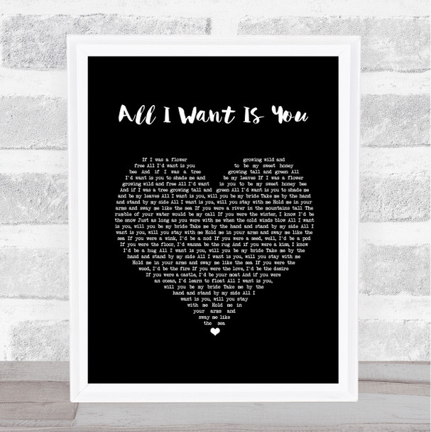 Barry Louis Polisar All I Want Is You Black Heart Song Lyric Print