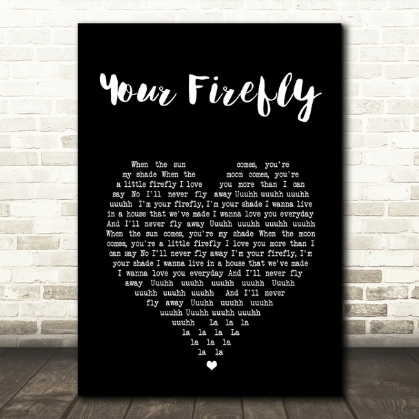 Ben Cocks Your Firefly Black Heart Song Lyric Print