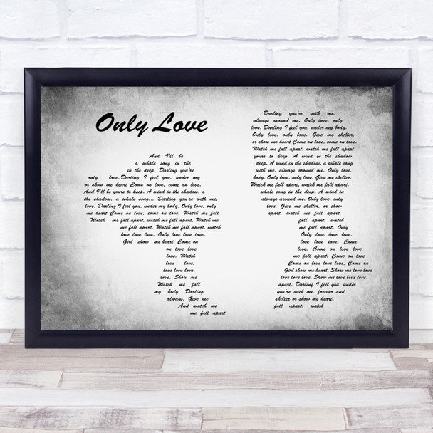 Ben Howard Only Love Man Lady Couple Grey Song Lyric Print