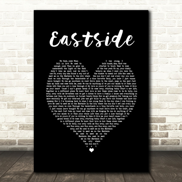 benny blanco, Halsey & Khalid Eastside Black Heart Song Lyric Print