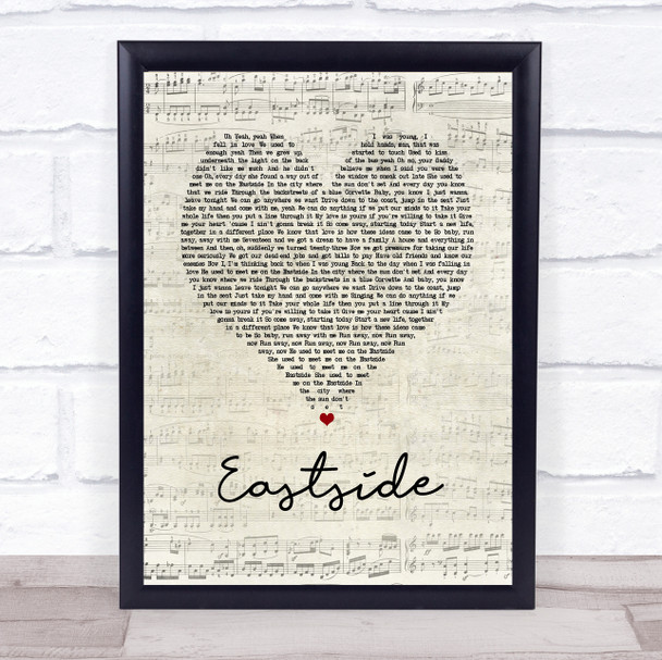 benny blanco, Halsey & Khalid Eastside Script Heart Song Lyric Print