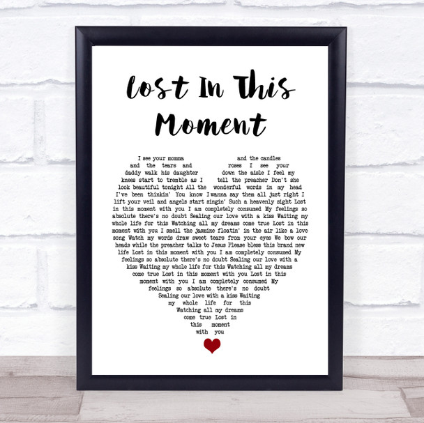 Big & Rich Lost In This Moment White Heart Song Lyric Print