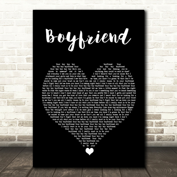 Big Time Rush Boyfriend Black Heart Song Lyric Print