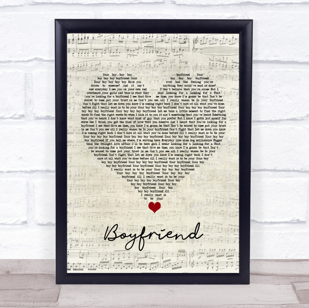 Big Time Rush Boyfriend Script Heart Song Lyric Print