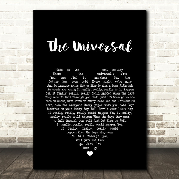 Blur The Universal Black Heart Song Lyric Print