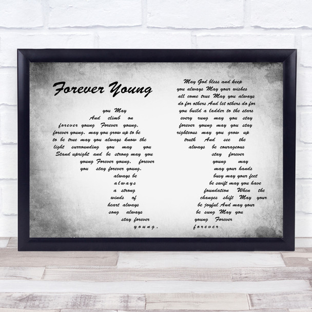 bob Dylan Forever Young Man Lady Couple Grey Song Lyric Quote Print
