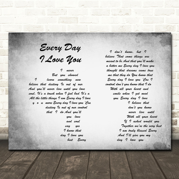 Boyzone Every Day I Love You Man Lady Couple Grey Song Lyric Quote Print