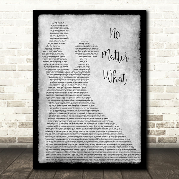 Boyzone No Matter What Man Lady Dancing Grey Song Lyric Quote Print