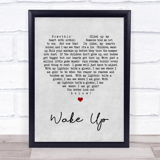 Arcade Fire Wake Up Grey Heart Song Lyric Quote Print