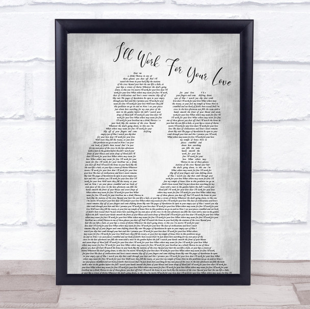 Bruce Springsteen I'll Work For Your Love Man Lady Bride Groom Grey Song Print