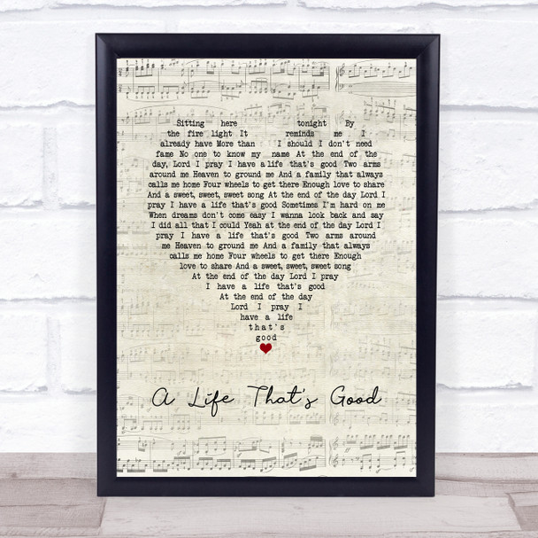 Charles Esten A life that's good Script Heart Song Lyric Print
