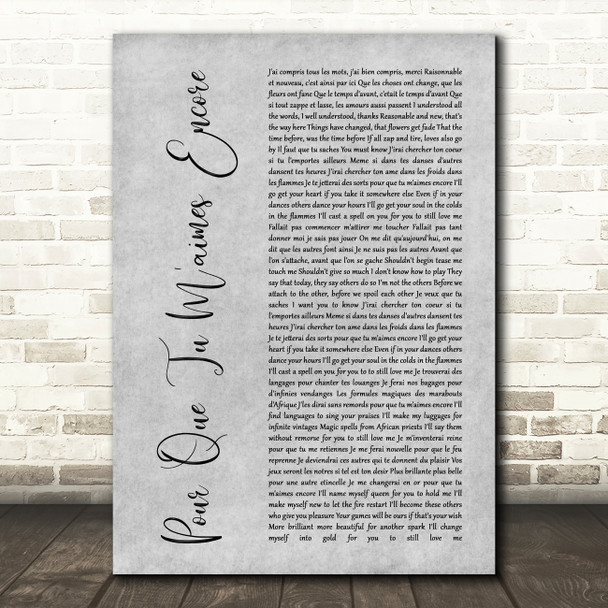 Cher You Haven't Seen The Last Of Me Rustic Script Grey Song Lyric Print