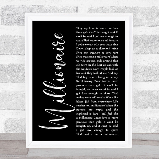 Chris Stapleton Millionaire Black Script Song Lyric Print