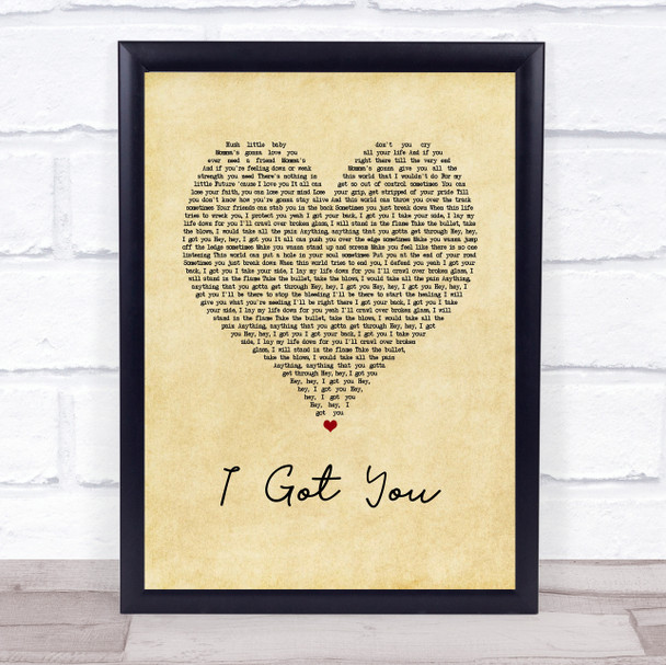 Ciara I Got You Vintage Heart Song Lyric Print