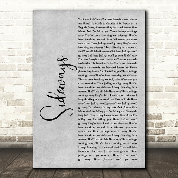 Citizen Cope Sideways Rustic Script Grey Song Lyric Print