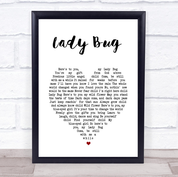 Cody Jinks Lady Bug White Heart Song Lyric Print