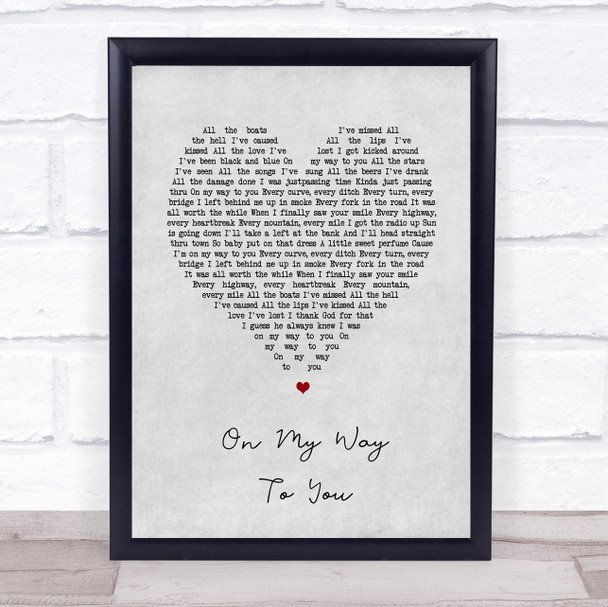 Cody Johnson On My Way To You Grey Heart Song Lyric Print