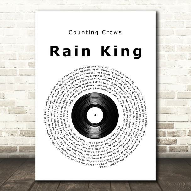 Counting Crows Rain King Vinyl Record Song Lyric Print