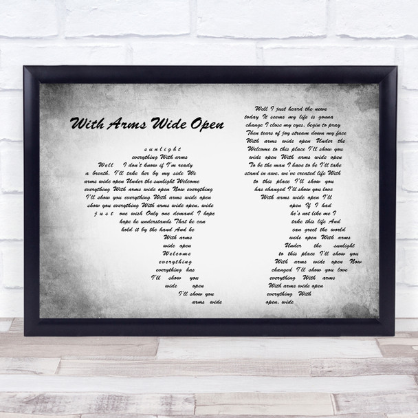 Creed With Arms Wide Open Man Lady Couple Grey Song Lyric Print