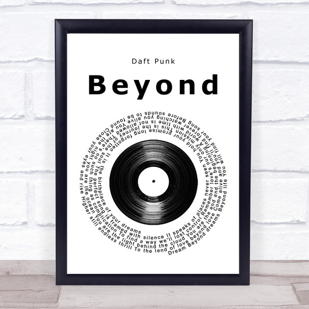 Daft Punk Beyond Vinyl Record Song Lyric Print