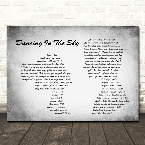 Dani And Lizzy Dancing In The Sky Man Lady Couple Grey Song Lyric Quote Print