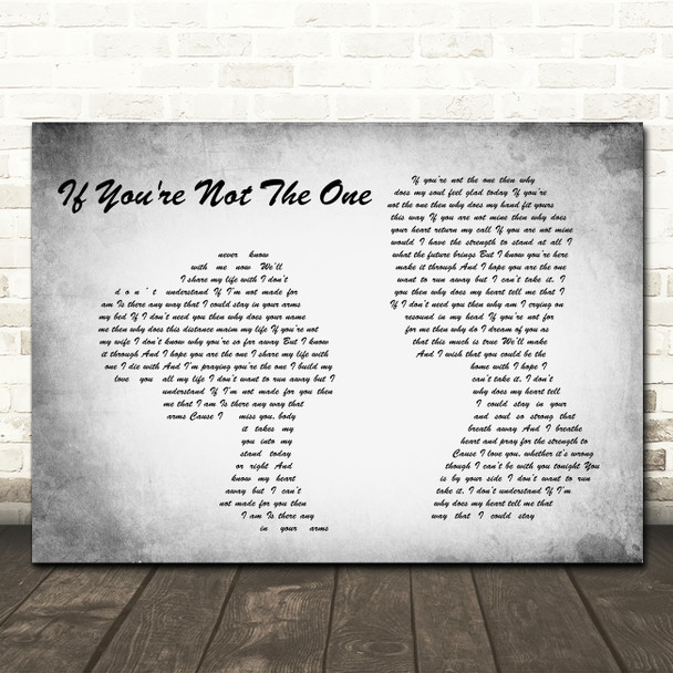 Daniel Bedingfield If You're Not The One Man Lady Couple Grey Song Lyric Print