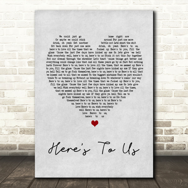 Halestorm Here's To Us Grey Heart Song Lyric Quote Print