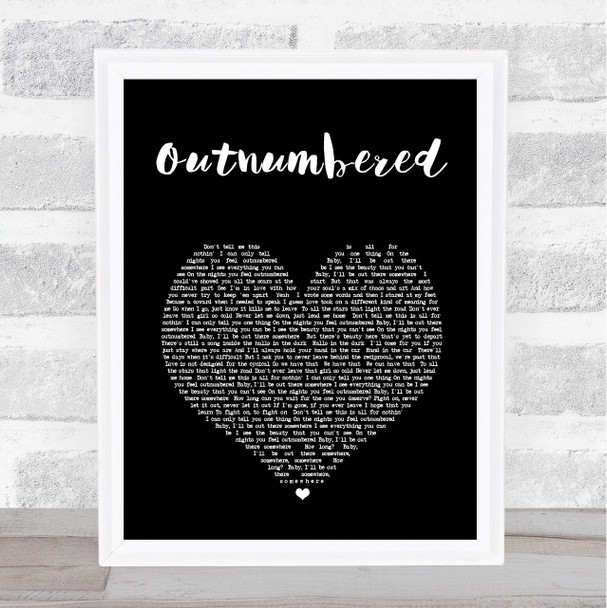 Dermot Kennedy Outnumbered Black Heart Song Lyric Print