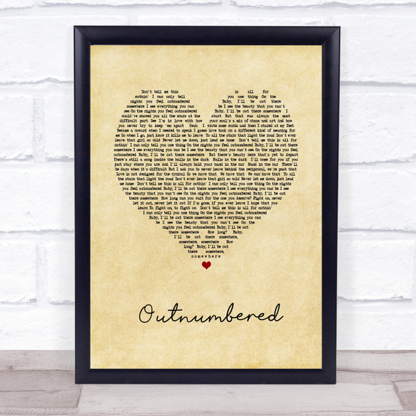 Dermot Kennedy Outnumbered Vintage Heart Song Lyric Print