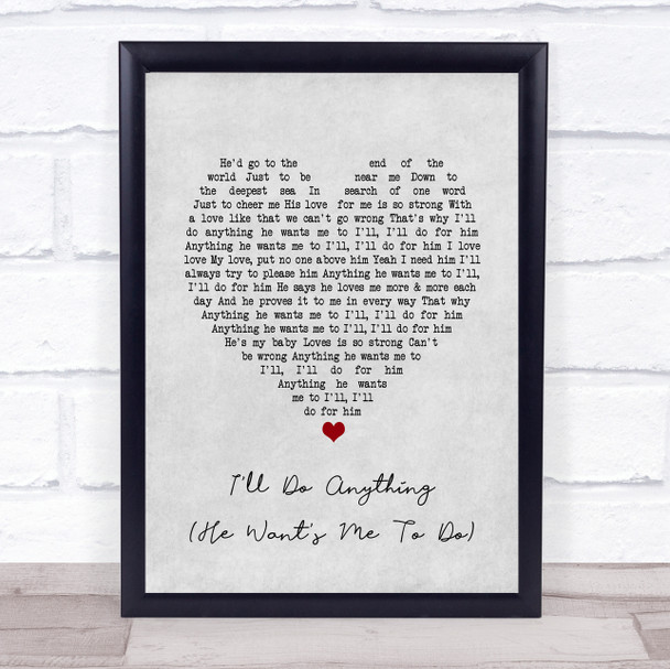 DORIS TROY I'll Do Anything (He Want's Me To Do) Grey Heart Song Lyric Print