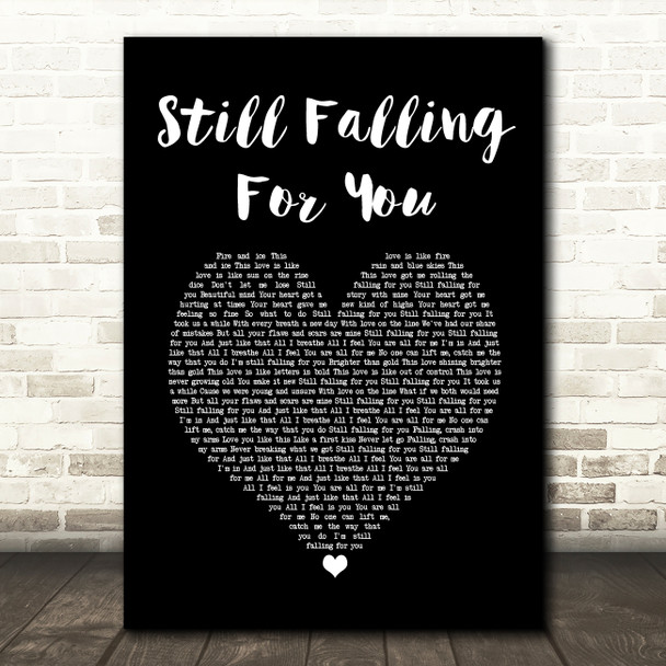 Ellie Goulding Still Falling For You Black Heart Song Lyric Print