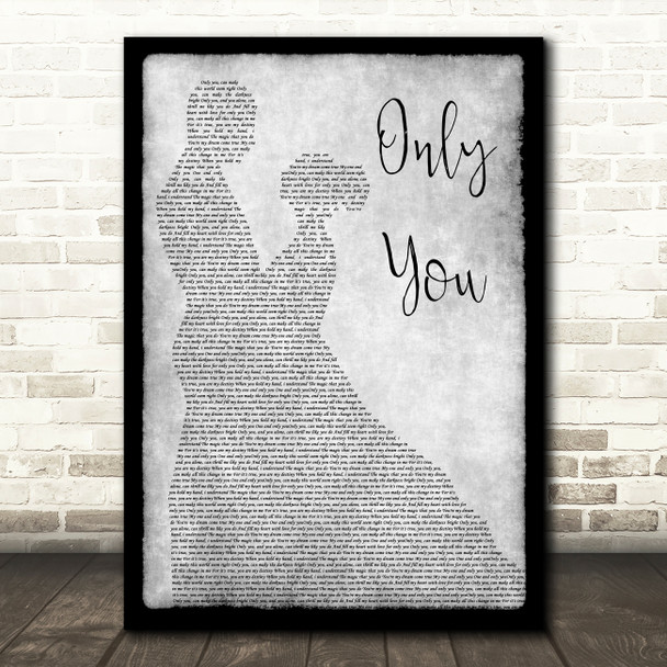 Elvis Presley Only You Man Lady Dancing Grey Song Lyric Quote Print