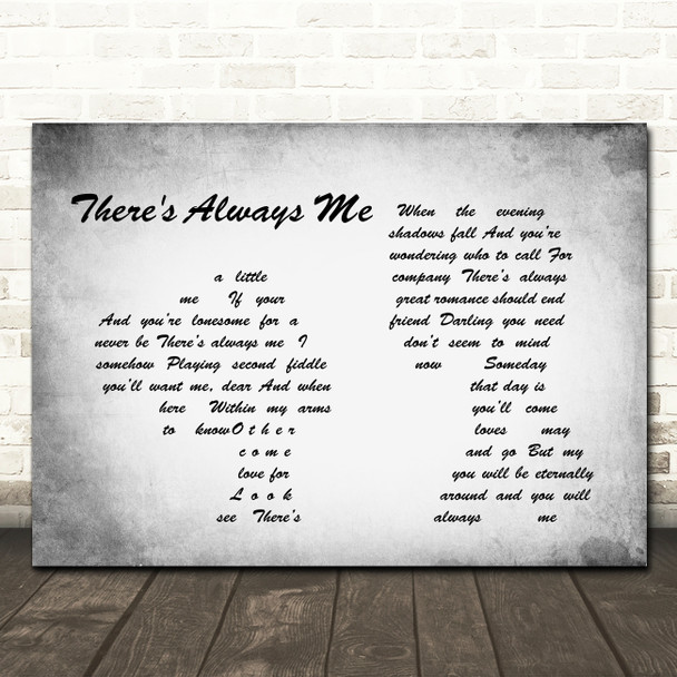 Elvis Presley There's Always Me Man Lady Couple Grey Song Lyric Quote Print