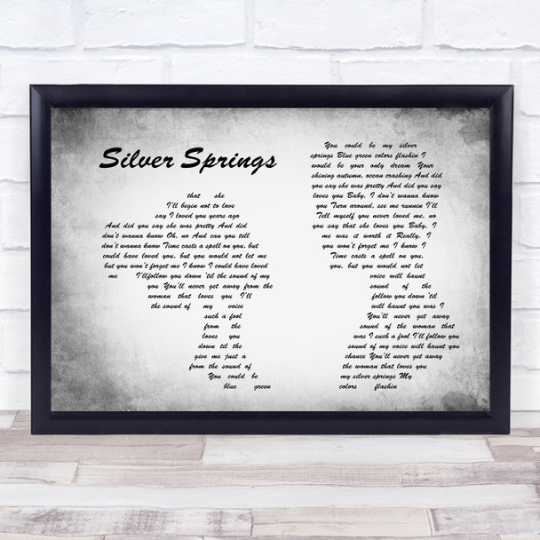 Fleetwood Mac Silver Springs Man Lady Couple Grey Song Lyric Quote Print