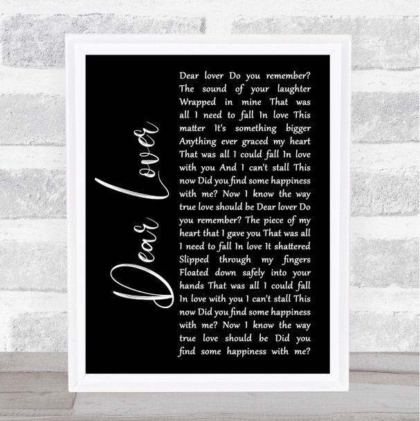 Foo Fighters Dear Lover Black Script Song Lyric Print