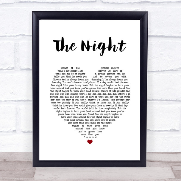 Frankie Valli & The Four Seasons The Night White Heart Song Lyric Print