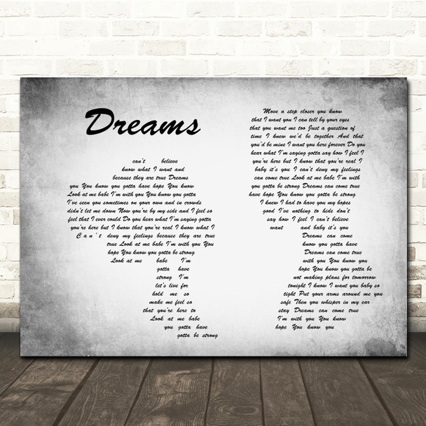Gabrielle Dreams Man Lady Couple Grey Song Lyric Quote Print