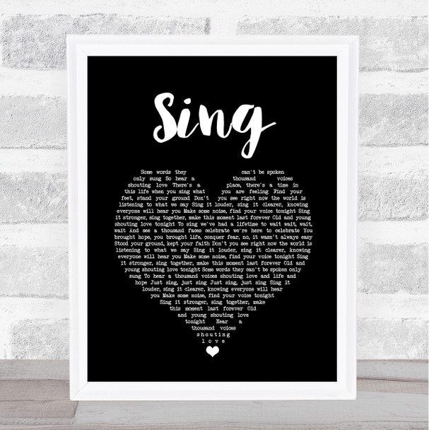 Gary Barlow & The Commonwealth Band Sing Black Heart Song Lyric Print