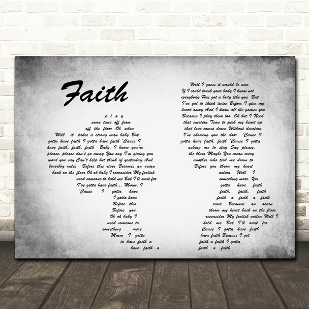 George Michael Faith Man Lady Couple Grey Song Lyric Quote Print