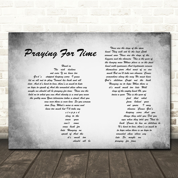 George Michael Praying For Time Man Lady Couple Grey Song Lyric Quote Print