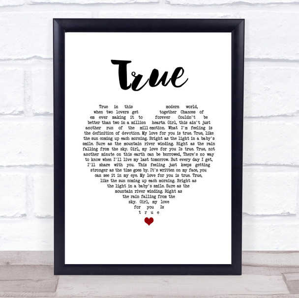 George Strait TRUE White Heart Song Lyric Print