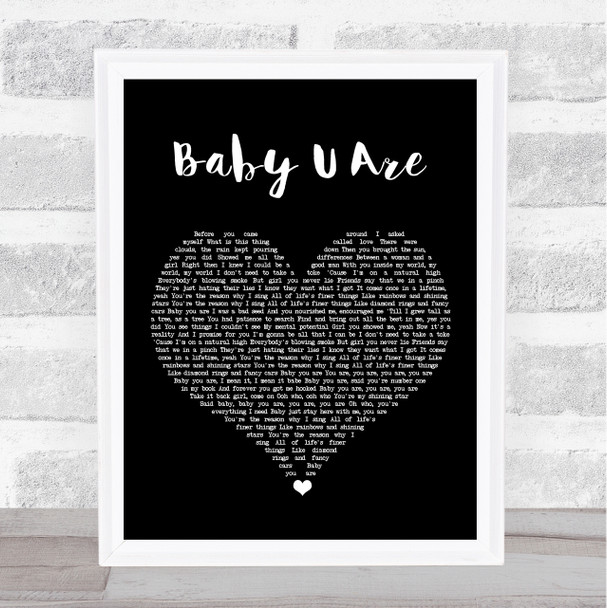 Gerald Levert Baby U Are Black Heart Song Lyric Print