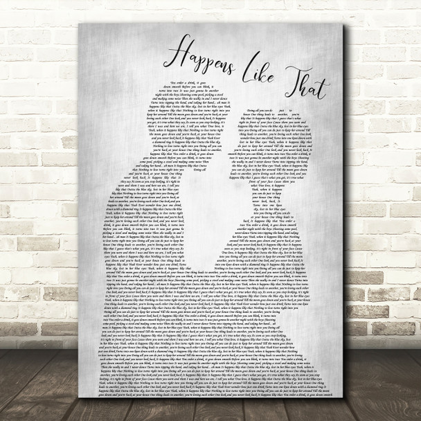 Granger Smith Happens Like That Man Lady Bride Groom Wedding Grey Song Print