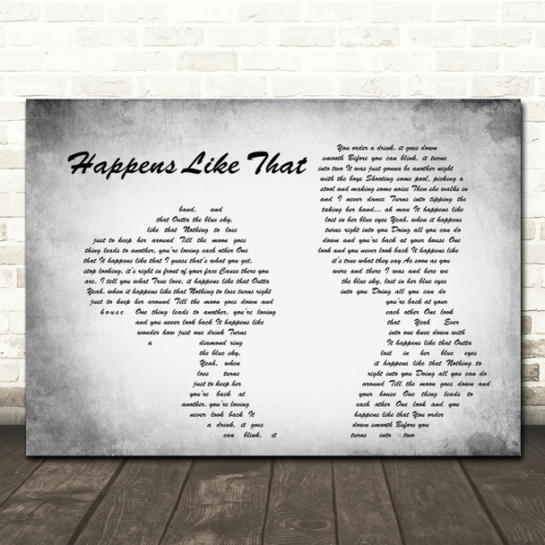 Granger Smith Happens Like That Man Lady Couple Grey Song Lyric Quote Print